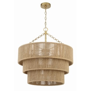 Shyla 10 Light Soft Gold Chandelier - 24"W x 25.5"H x 24"D