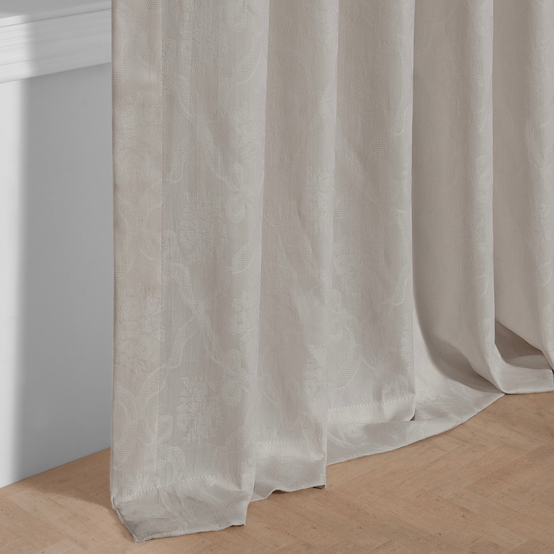 Exclusive Fabrics Geometric Cotton Craft Rod Pocket Sheer Curtains For Bedroom & Living Room Curtains Pair (2 Panels)