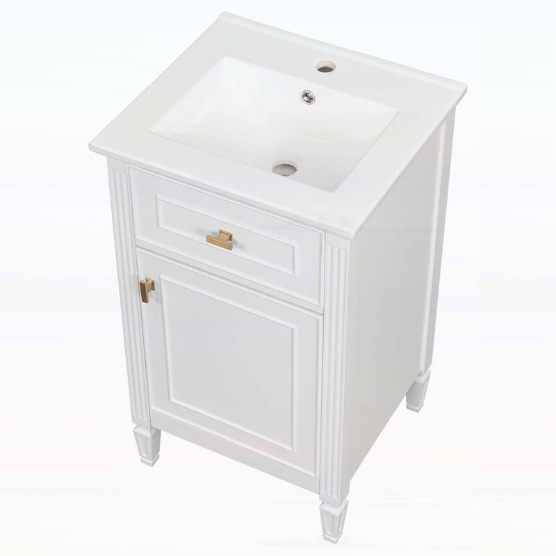 20-Inch Bathroom Vanity with Sink,Wood Legs