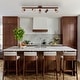 preview thumbnail 4 of 33, 4-Light Walnut Wood Grain Adjustable Linear Track Light 39.4in
