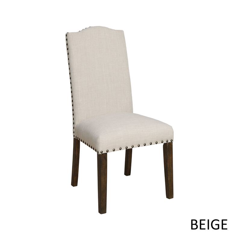 Furniture of America Kerg Rustic Flax Fabric Side Chairs (Set of 2)