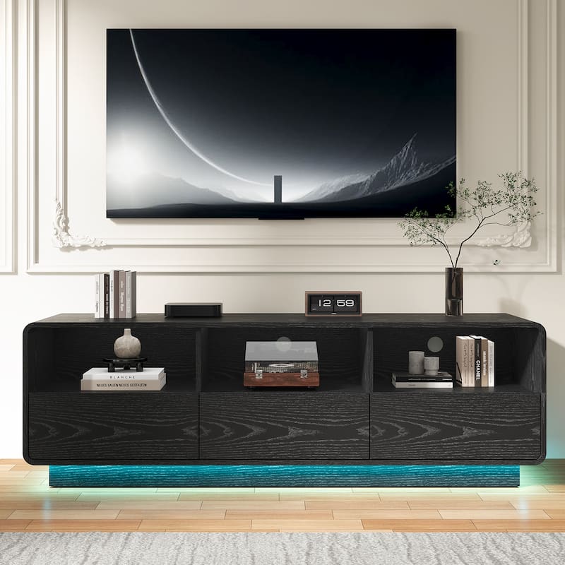 Modern 59-inch TV Stand with LED Lights & Storage