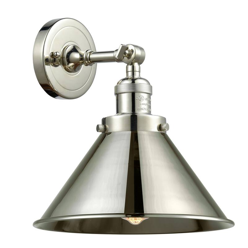 Bellevue Norman 8" Tall Bathroom Sconce - Polished Nickel