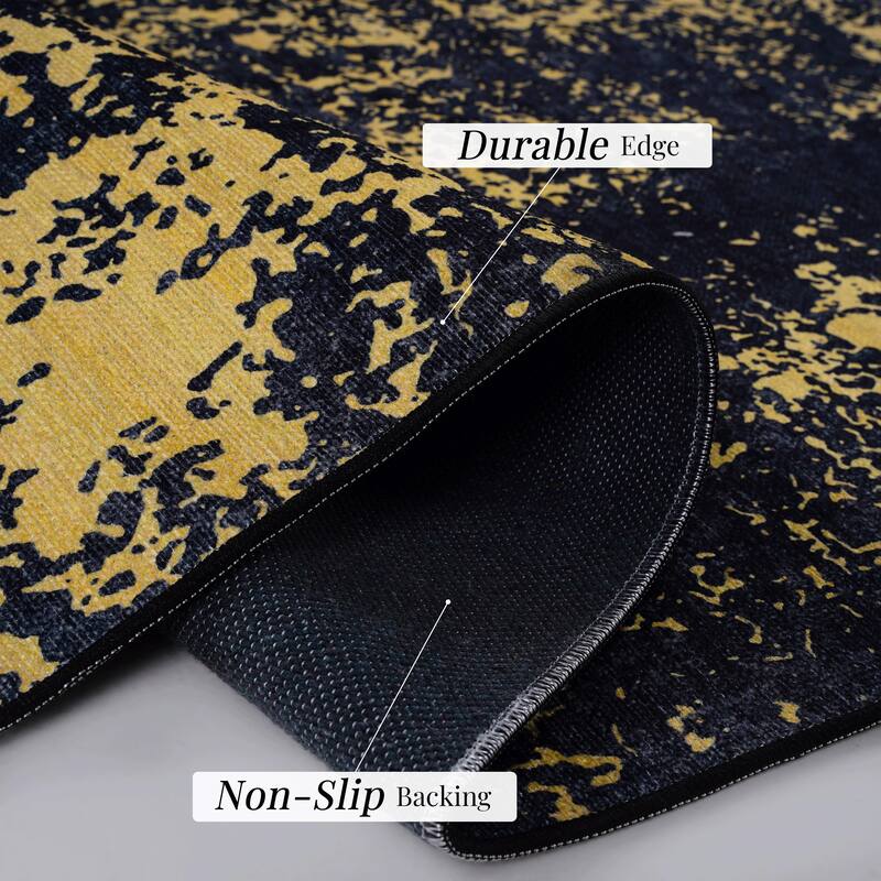 4x6 Area Rugs Machine Washable Rugs Living Room Rugs for Bedroom Laundry Room Kitchen Non Slip Carpet Abstract Soft - 6' x 7'