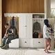 preview thumbnail 9 of 48, Combo Entryway Hall Trees Storage Bench Closet Organizer Clothes Rack