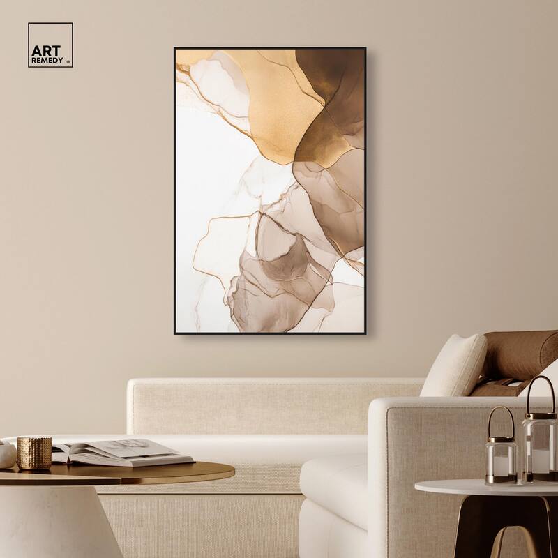 Sepia Silk Streams Canvas by Art Remedy