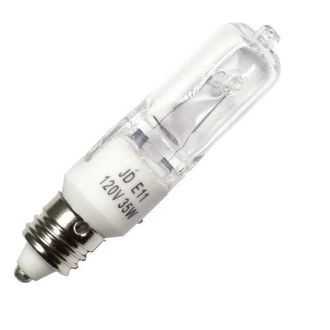 Bulbrite Pack of (5) 120V Dimmable T4 Halogen Mini Light Bulbs with Mini-Candelabra (E11) Base, 2900K Soft White Light
