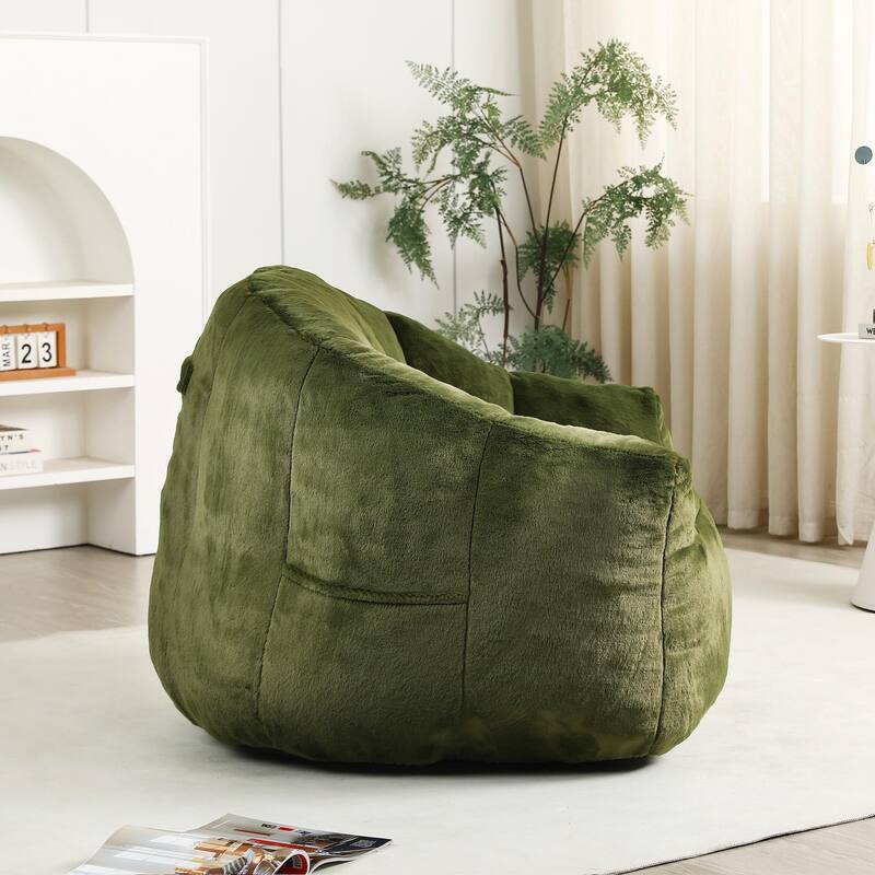 Bean Bag Chair, Bean Bag Sofa Chair with Armrests, Stuffed High-Density Foam