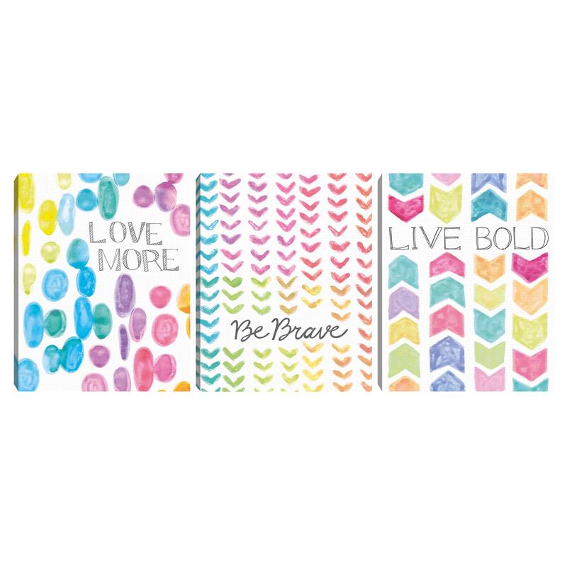Vibrant Be Brave, Live Bold, Love More Canvas Art Prints