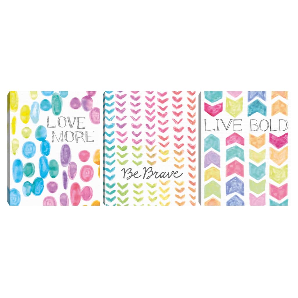 Vibrant Be Brave, Live Bold, Love More Canvas Art Prints