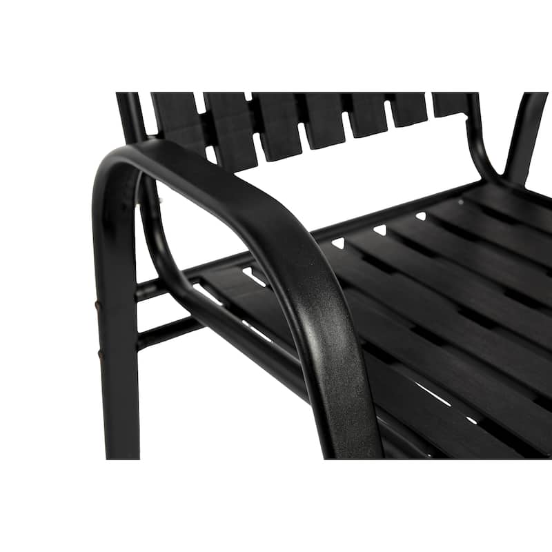 7 Pieces Patio Dining Set Outdoor Furniture Set, with 6 Plastic chair and Rectangular Steel Table for Patio and Backyard