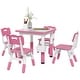 preview thumbnail 1 of 8, Kids Table and Chair Set, Height Adjustable 5 Piece Toddler Table and Chair Set with Storage Box - Pink Pink