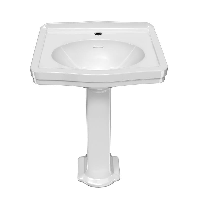 Whitehaus B-LO914-LO915-1H 22-7/8" Oval Vitreous China Pedestal