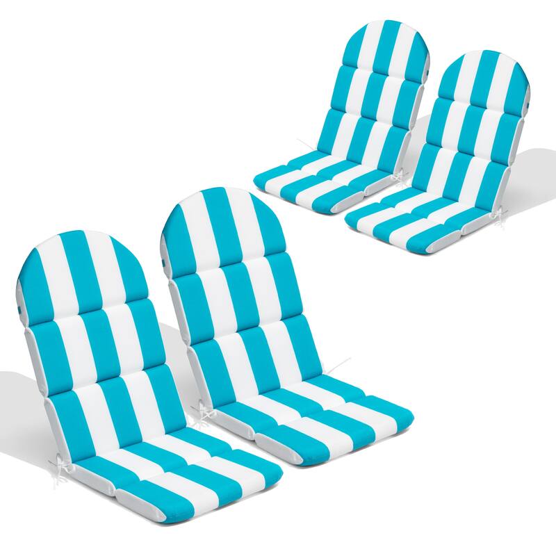 Outdoor Adirondack Chairs Cushion with Sunbrela Fabric - 4PC - Blue&White