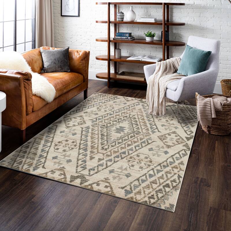 Mohawk Home Fleming Southwestern Striped Medallion Area Rug