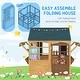 preview thumbnail 5 of 6, Qaba Foldable Outdoor Playhouse, Wooden Kids Cottage with Windows, Working Door, Snack Bars, for Kids 3-8 Years