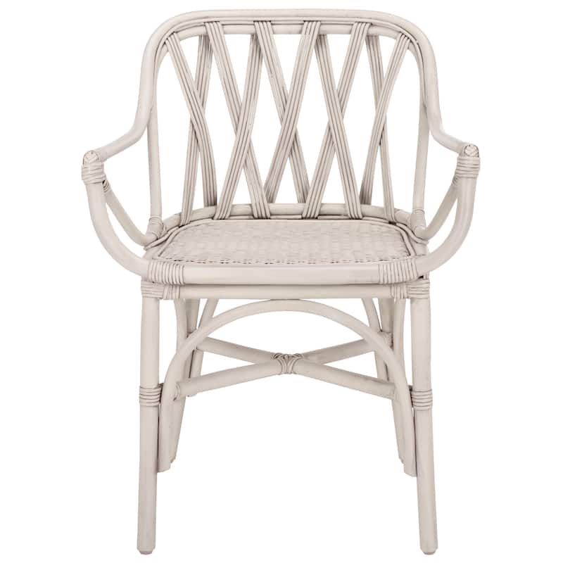 SAFAVIEH Home Serafima Rattan Arm Chair (Set of 2) - 22"W x 22"D x 33"H