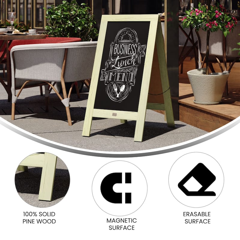Wood A-Frame Magnetic Chalkboard Set-Markers, Stencils, and Magnets