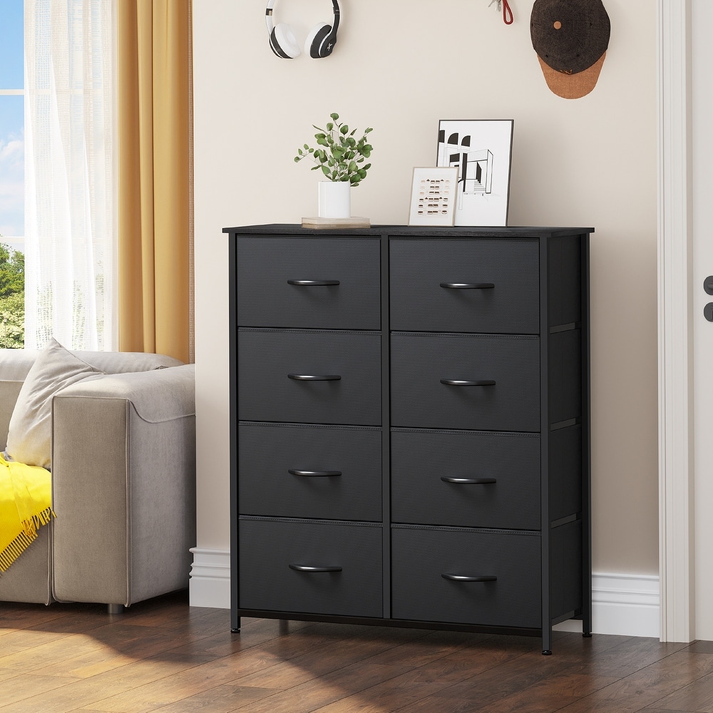 Modern Wide Dresser Storage Tower with 8 Drawers