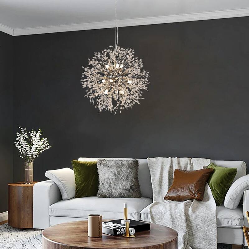 9 - Light Modern Metal Sputnik Pendant with Crystal Chandelier
