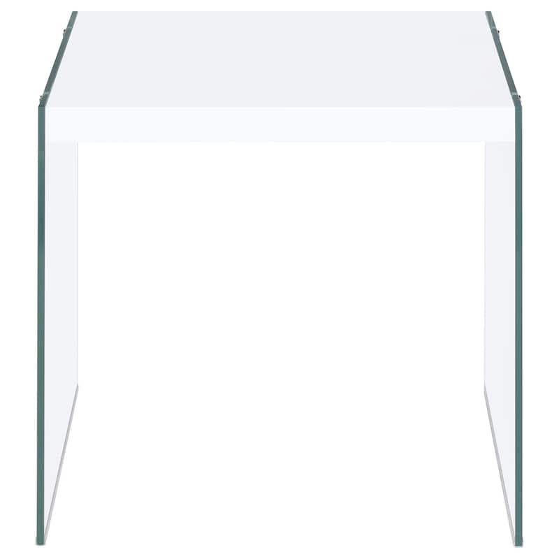Opal Coffee And End Table Set White High Gloss