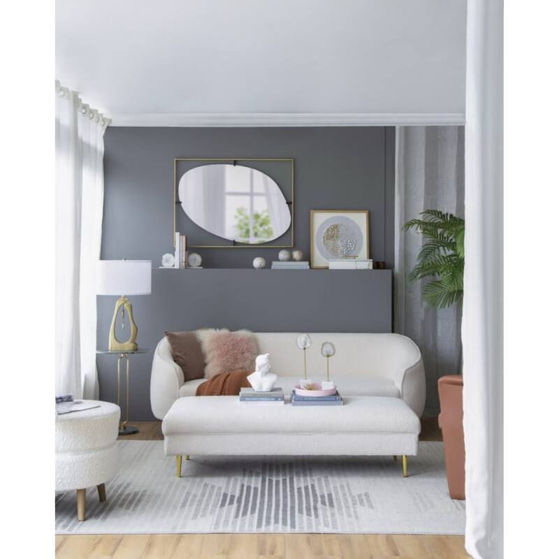 Rectangular Framed Oval Wall Mirror - 40.25" - Gold