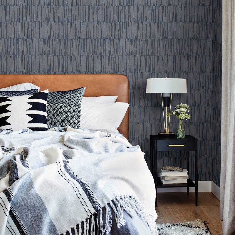 A-Street Prints Zandari Navy Distressed Texture Wallpaper