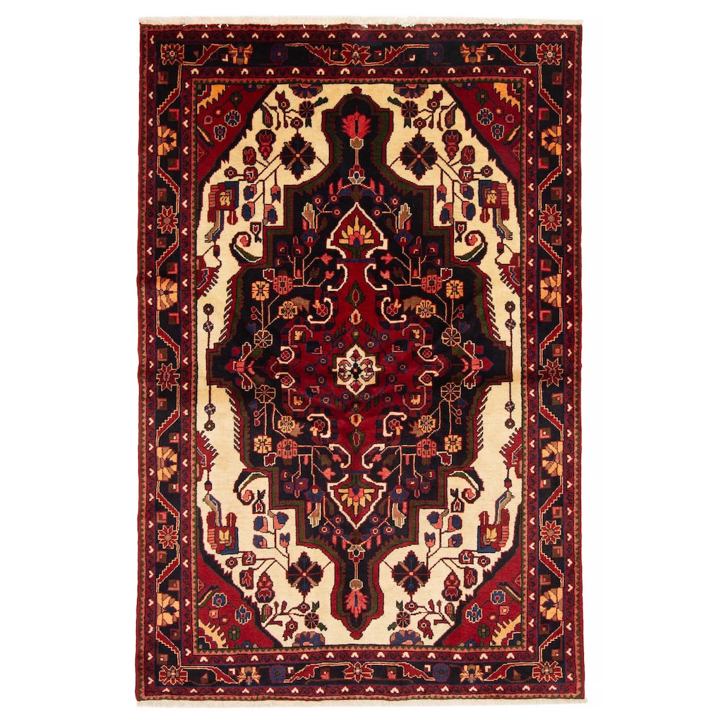 ECARPETGALLERY Hand-knotted Anatolian Vintage Cream Wool Rug - 5'4 x 7'10