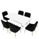 preview thumbnail 42 of 65, 7-Piece Clihome High-gloss Extendable Table Velvet Chair Dining Set