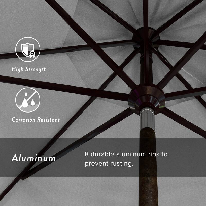 California Umbrella 11' Round Aluminum Crank Open Auto Tlit Patio Umbrella, Bronze Finish, Double Wind Vent.
