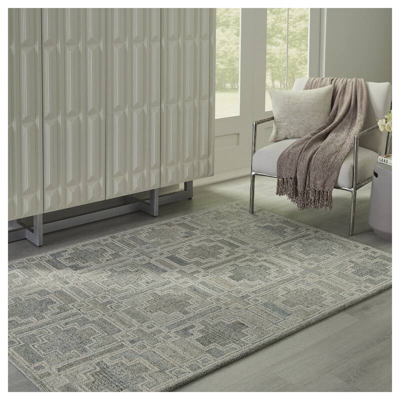 Signature Design by Ashley Jossland Green/Ivory Rug - 61.13" W x 84.38" D x 0.63" H