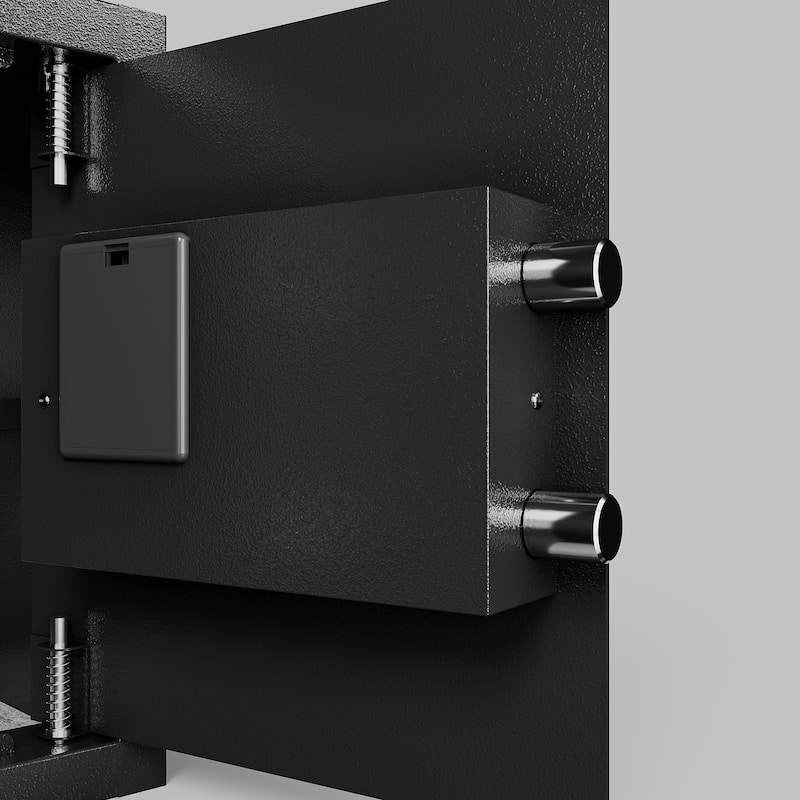 Steel Security Safe and Lock Box with Electronic Keypad - Secure Cash, Jewelry, ID Documents, Black,1.85 Cubic Feet