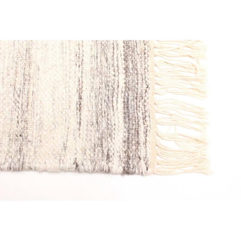 ECARPETGALLERY Flat-Weave Ankara FW Cream Wool Kilim - 5'1 x 7'7