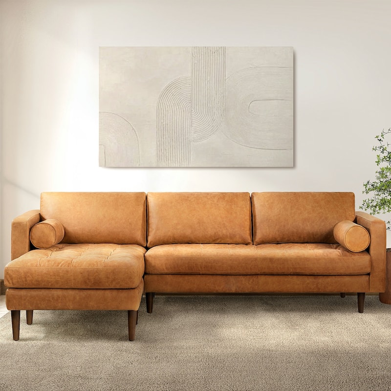 Poly & Bark Napa 104.5" Left Sectional Sofa - Full Grain Genuine Italian Leather