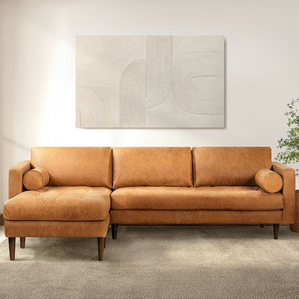 Poly & Bark Napa 104.5" Left Sectional Sofa - Full Grain Genuine Italian Leather
