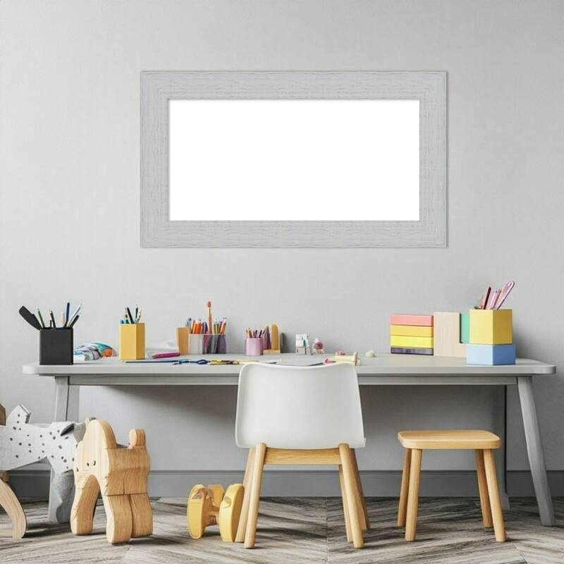 Amanti Art Shiplap Navy Framed Dry Erase Magnetic Board