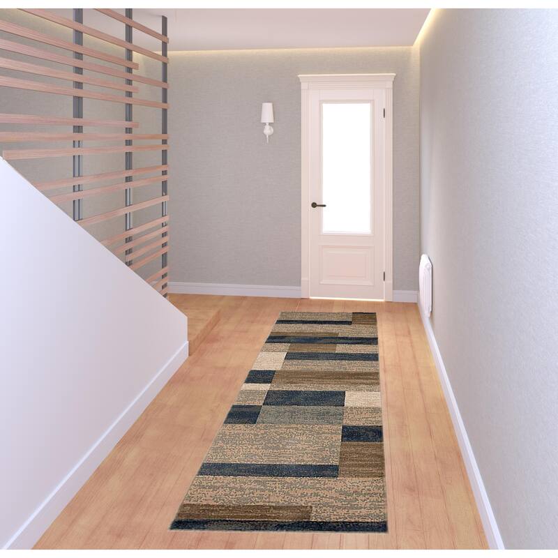 HomeRoots 8' Midnight Navy Power Loom Runner Rug - 9'3" x 12'3"