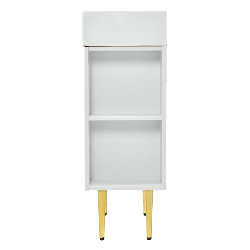 Modern 21.6" Bathroom Vanity with Ceramic Sink,Storage Cabinet with Right Side Storage