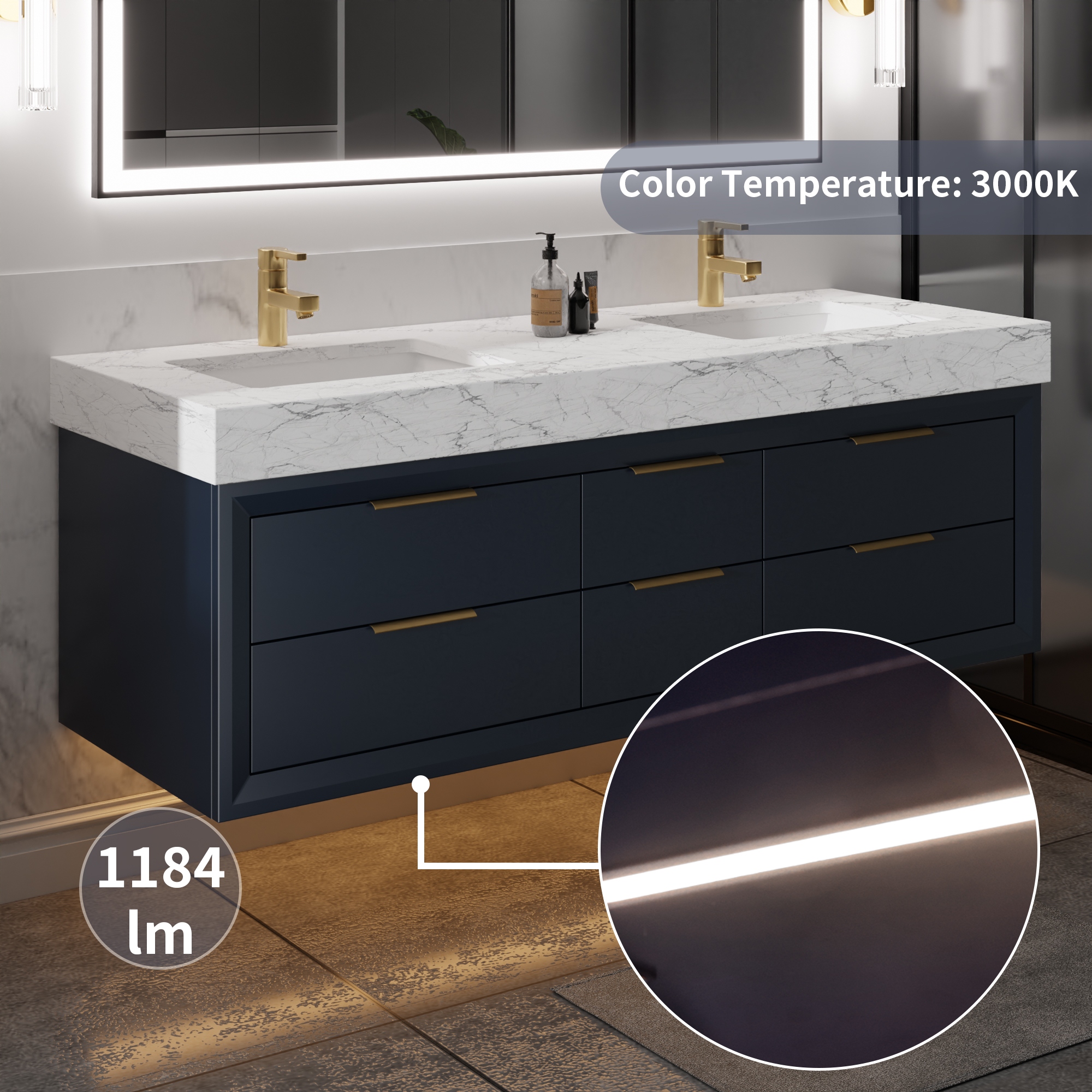●ONE BRILLIANT● UnaOB522Beige 5009360831 Amazon.com: ANDY STAR Wall Mirror for Bathroom, 22