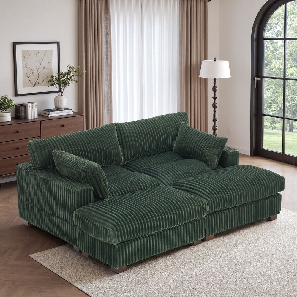 Oversized U-shaped Plush Modular Sectional Sofa Set