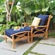 Option Natural Teak/Navy Cushion