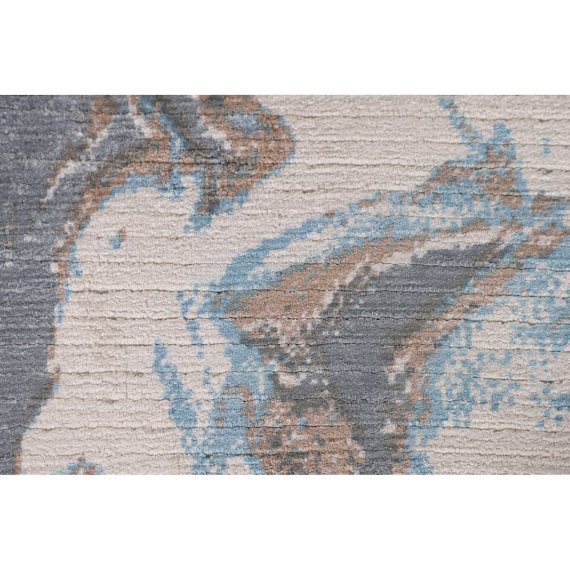 Modern Accent Rug Handmade Indian Wool Carpet - 2'8"x 4'9"