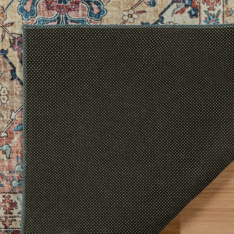 Gertmenian Crystal Print Washable Digital Printed Flat Pile Polyester Slip Resistant Area Rug Collection