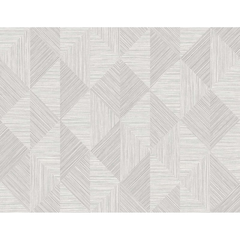 Seabrook Designs Diamond Inlay Embossed Vinyl Unpasted Wallpaper - 27 in. W x 27 ft. L - Dove Wing