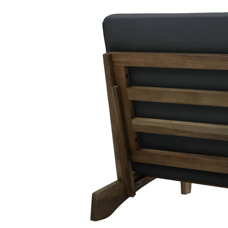 2 Set Patio Acacia Wood Outdoor Chair