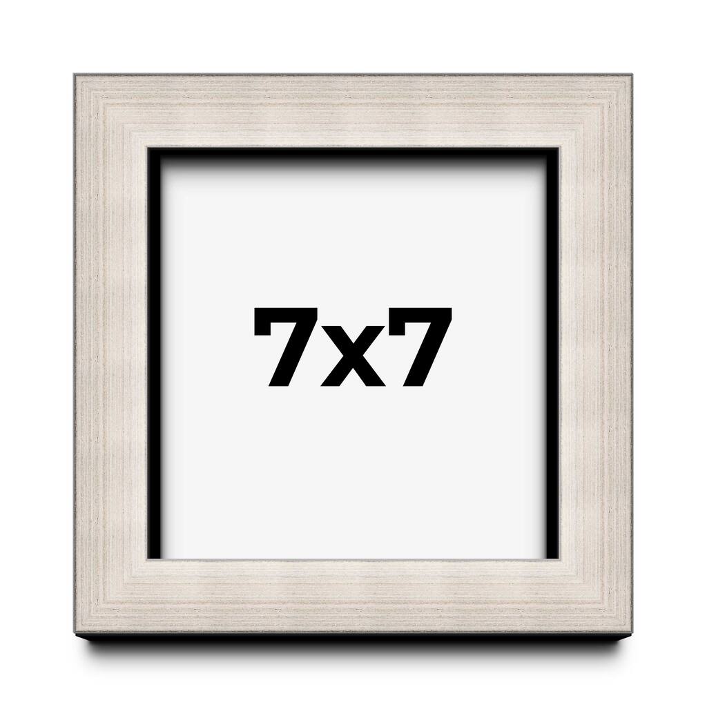 7x7 Shadow Box Frame Silver Real Wood Contemporary Shadowbox Display Frame UV Acrylic Front Acid Free Backing and Hardware