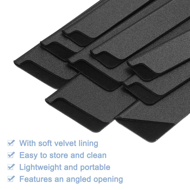 9Pcs Set Knife Edge Guards ABS Knife Cover Sleeves Knife Blade Protector - Black