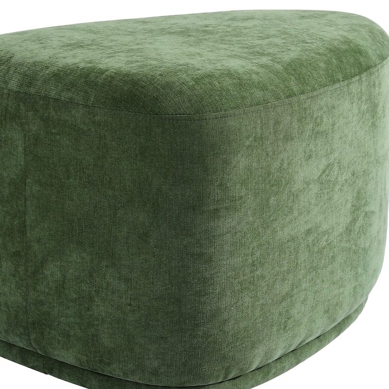 Bonnie 26"/43" W Chenille Small/ Oversized Triangular Cheese Ottoman