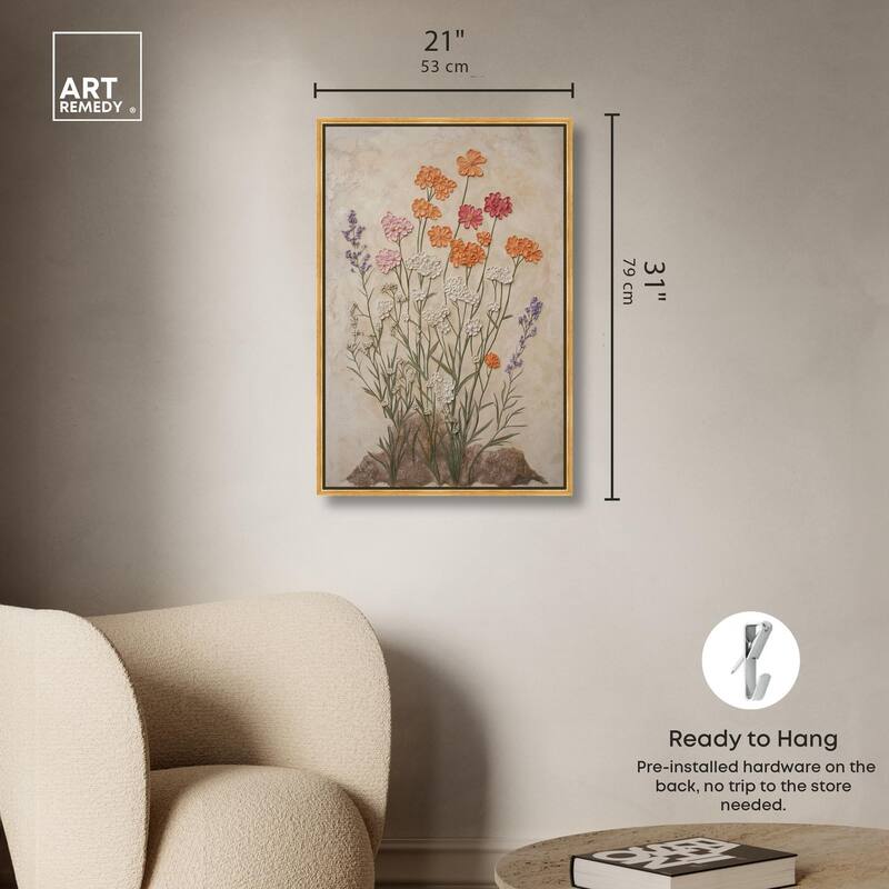 Sculpted Flora Frieze II Canvas by Art Remedy