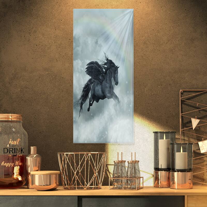 Pegasus in the Heaven - Animal Art Glossy Metal Wall Art